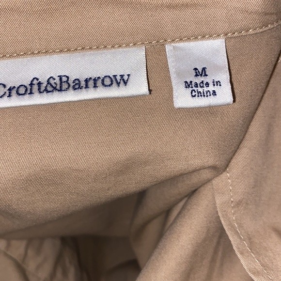 Croft & Barrow utility jacket tan lightweight 4 pockets drawstring size M - Picture 8 of 13